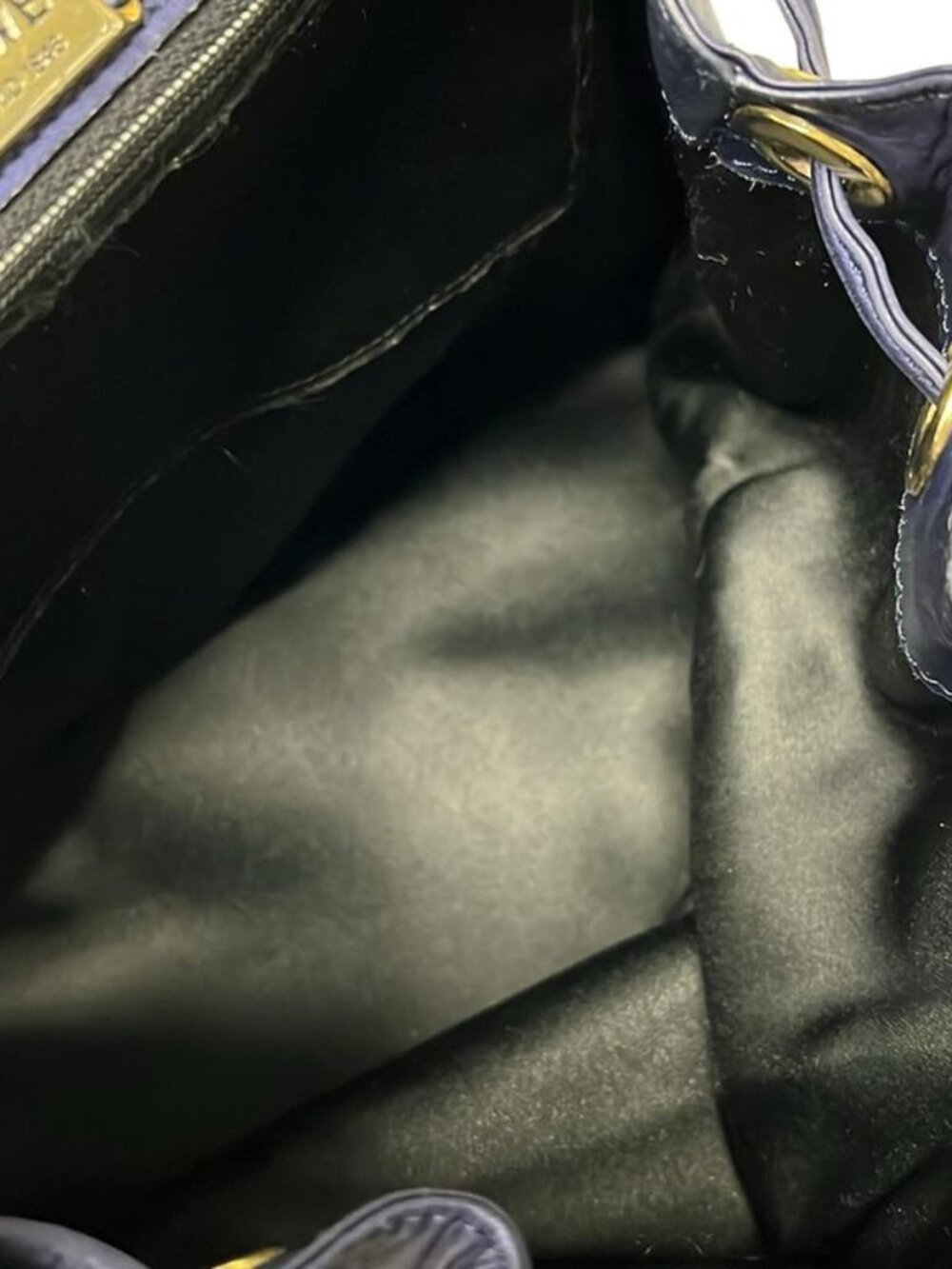 Loewe Handbag Blue Chain Handle Drawstring Leather - Picture 7 of 13